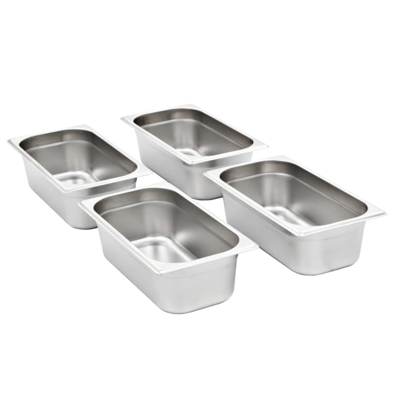 vidaXL Λεκάνες Gastronorm 8 τεμ. GN 1/3 100 χιλ. από Ανοξείδωτο Ατσάλι