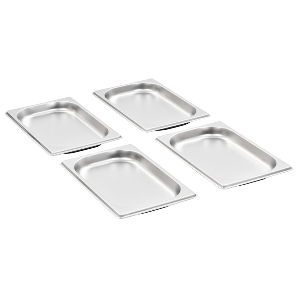 vidaXL Λεκάνες Gastronorm 12 τεμ. GN 1/4 20 χιλ. από Ανοξείδωτο Ατσάλι