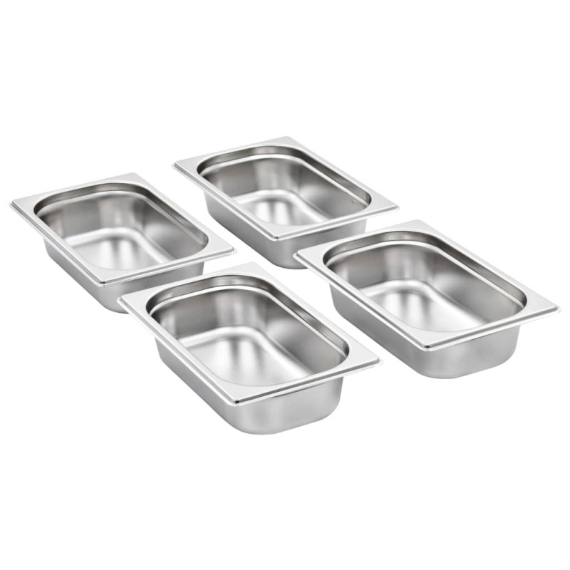 vidaXL Λεκάνες Gastronorm 8 τεμ. GN 1/4 65 χιλ. από Ανοξείδωτο Ατσάλι