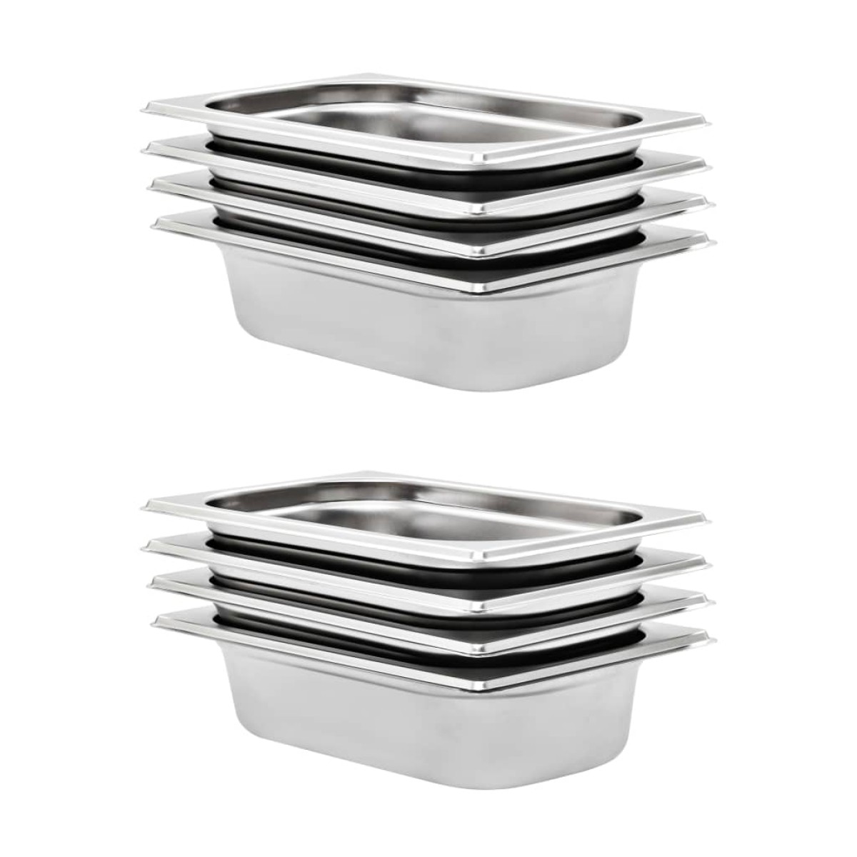 vidaXL Λεκάνες Gastronorm 8 τεμ. GN 1/4 65 χιλ. από Ανοξείδωτο Ατσάλι