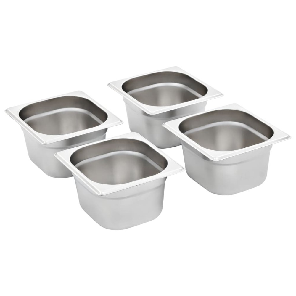 vidaXL Λεκάνες Gastronorm 12 τεμ. GN 1/6 100 χιλ. Ανοξείδωτο Ατσάλι