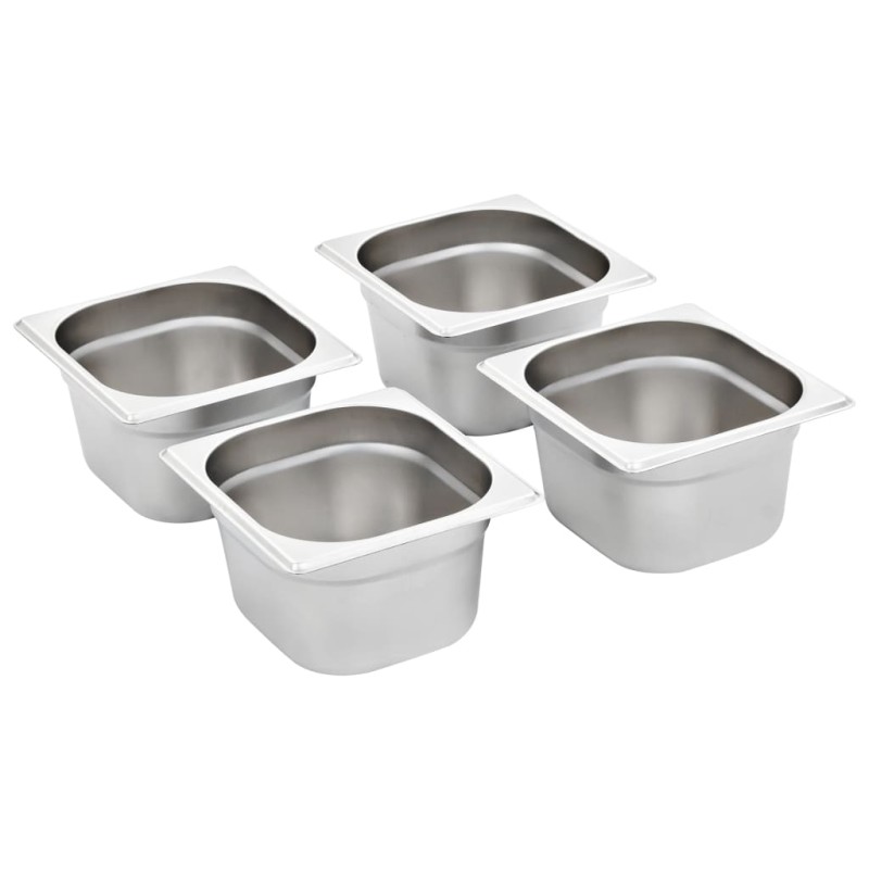 vidaXL Λεκάνες Gastronorm 12 τεμ. GN 1/6 100 χιλ. Ανοξείδωτο Ατσάλι