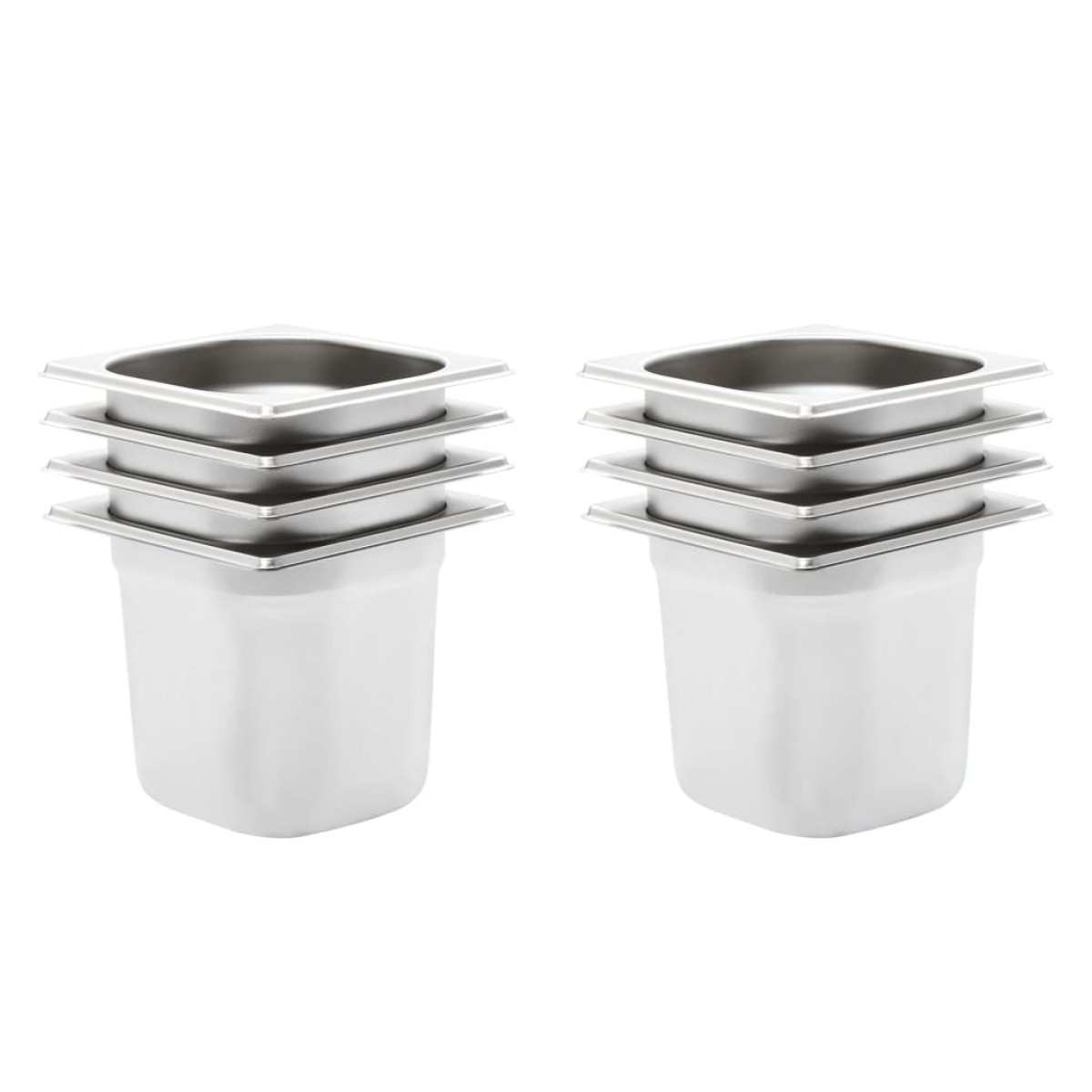 vidaXL Λεκάνες Gastronorm 8 τεμ. GN 1/6 150 χιλ. από Ανοξείδωτο Ατσάλι