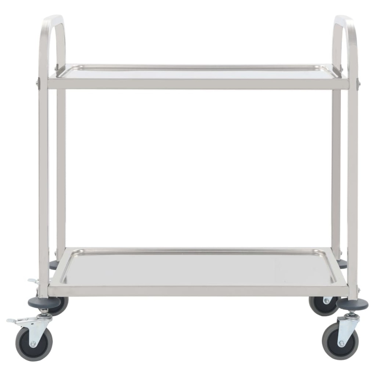 vidaXL Τρόλεϊ Κουζίνας με 2 Ράφια 95x45x83,5 εκ. από Ανοξείδωτο Ατσάλι