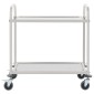 vidaXL Τρόλεϊ Κουζίνας με 2 Ράφια 95x45x83,5 εκ. από Ανοξείδωτο Ατσάλι