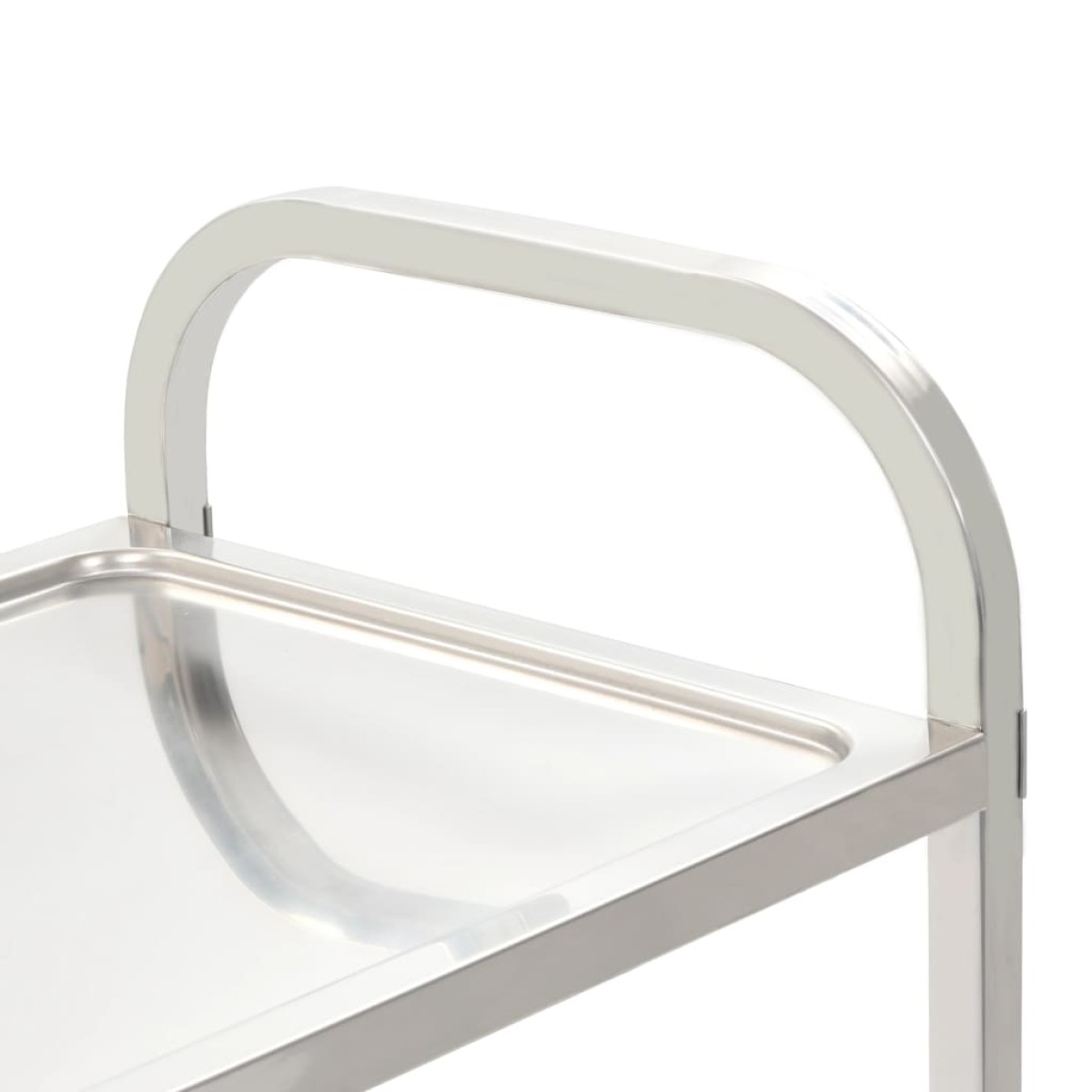 vidaXL Τρόλεϊ Κουζίνας με 2 Ράφια 95x45x83,5 εκ. από Ανοξείδωτο Ατσάλι