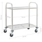 vidaXL Τρόλεϊ Κουζίνας με 2 Ράφια 95x45x83,5 εκ. από Ανοξείδωτο Ατσάλι