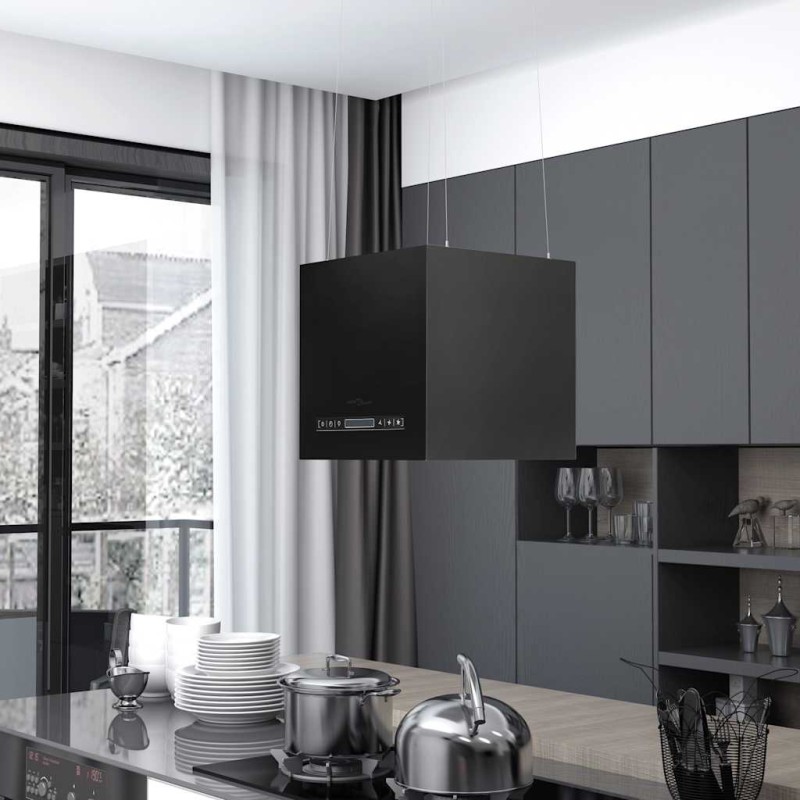 vidaXL Απορροφητήρας Νησίδα Κρεμαστός Αφής με LCD 37 εκ. Ατσάλινος