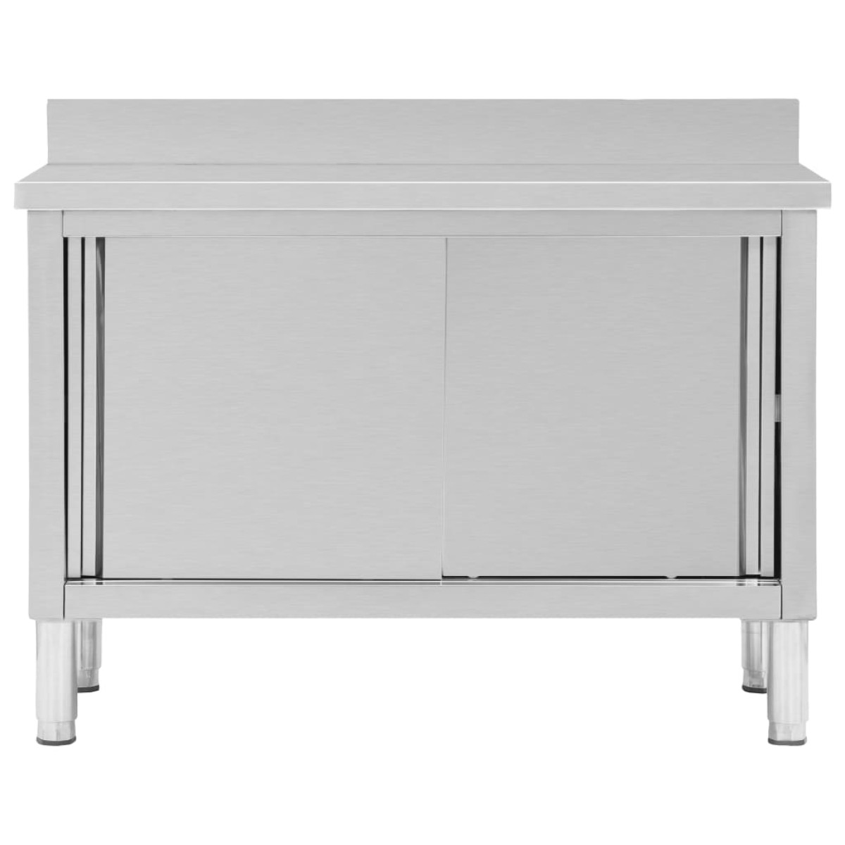 vidaXL Ερμάριο Πάγκος Συρόμενες Πόρτες 120x50x(95-97) εκ. Ανοξ. Ατσάλι