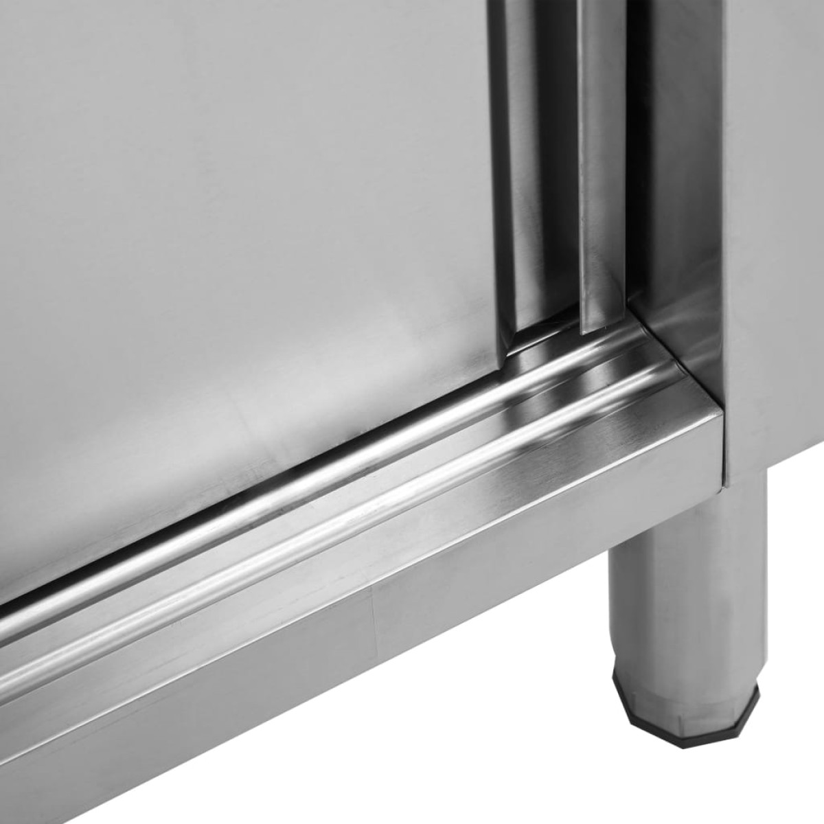 vidaXL Ερμάριο Πάγκος Συρόμενες Πόρτες 120x50x(95-97) εκ. Ανοξ. Ατσάλι