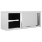 vidaXL Ερμάριο Τοίχου με Συρόμενες Πόρτες 120x40x50 εκ. Ανοξ. Ατσάλι