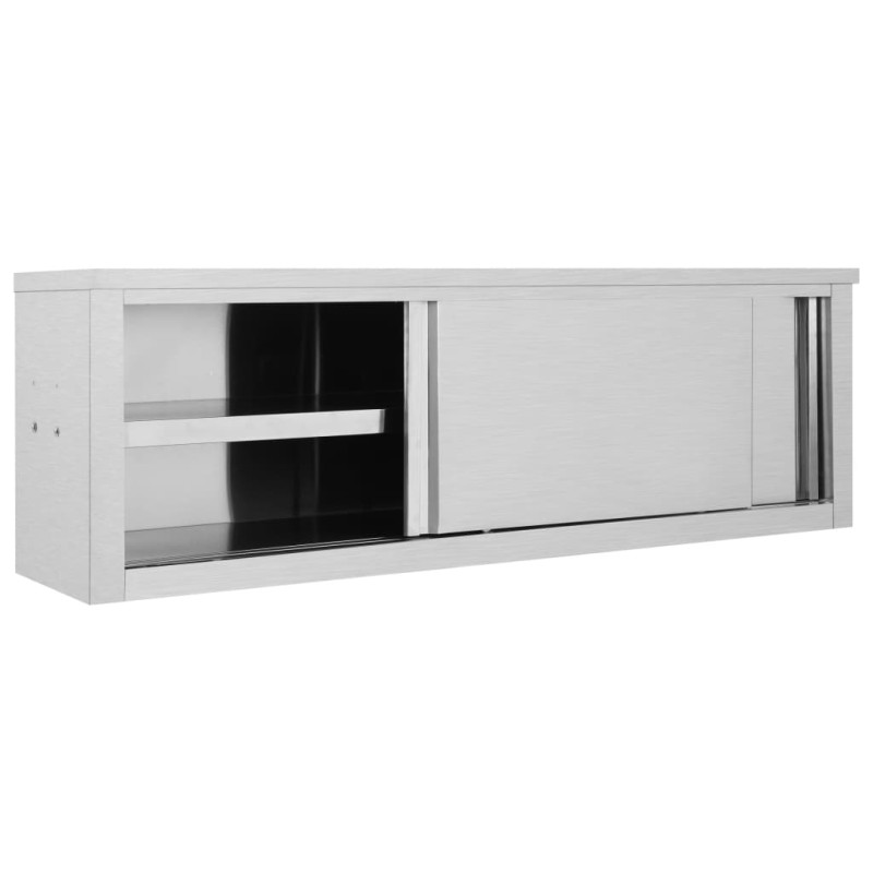 vidaXL Ερμάριο Τοίχου με Συρόμενες Πόρτες 150x40x50 εκ. Ανοξ. Ατσάλι