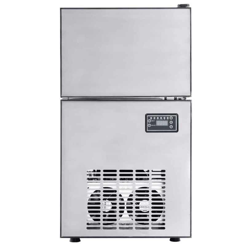 vidaXL Μηχάνημα πάγου σε κύβους με πόρτα Ασημί 43 x 40 x 71 εκ.