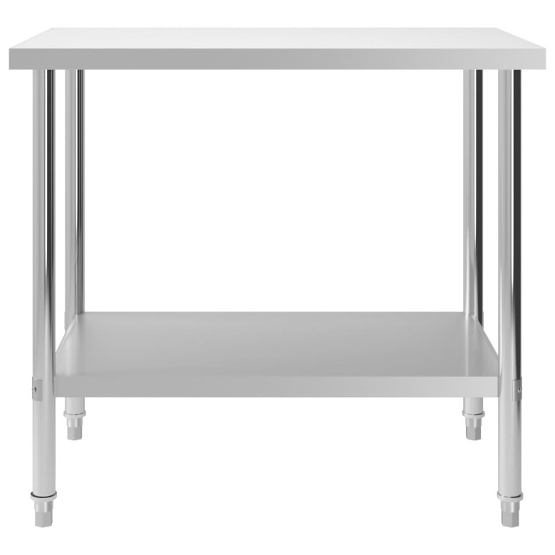 vidaXL Πάγκος Εργασίας Κουζίνας 100x60x85 εκ. από Ανοξείδωτο Ατσάλι