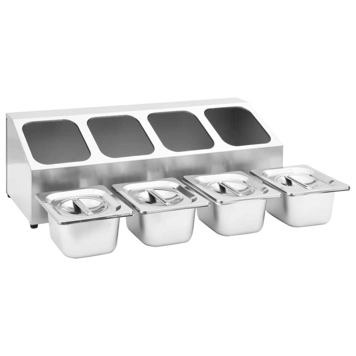 vidaXL Βάση για Λεκάνες Gastronorm με 4 Σκεύη GN 1/6 Ανοξείδωτο Ατσάλι