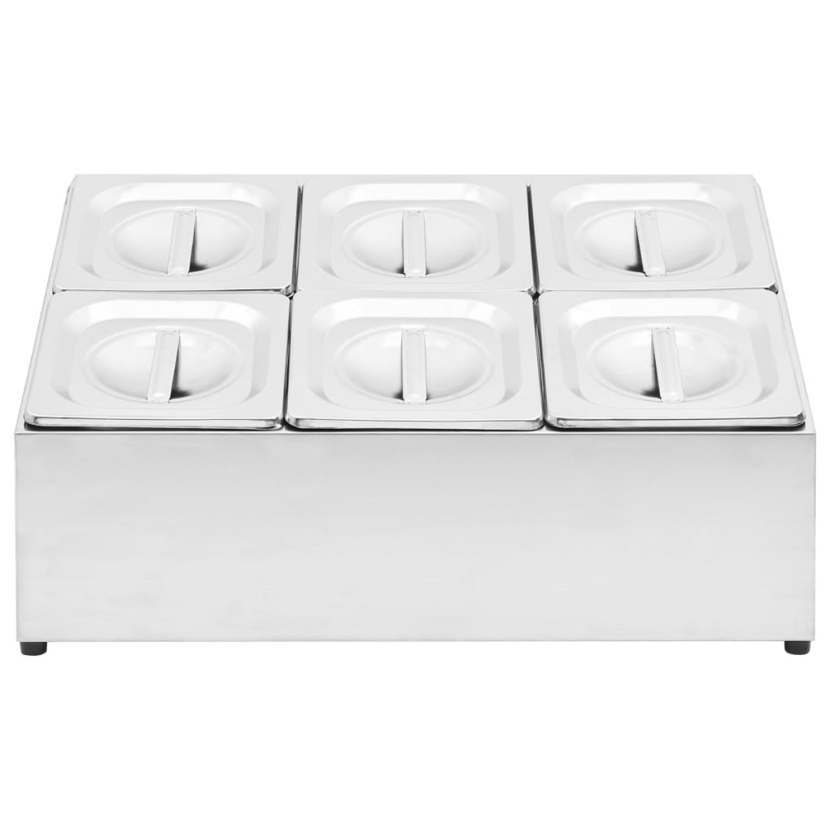 vidaXL Βάση για Λεκάνες Gastronorm με 6 Σκεύη GN 1/6 Ανοξείδωτο Ατσάλι