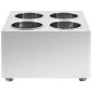 vidaXL Βάση για Μαχαιροπίρουνα 4 Θέσεων Τετράγωνη από Ανοξ. Ατσάλι