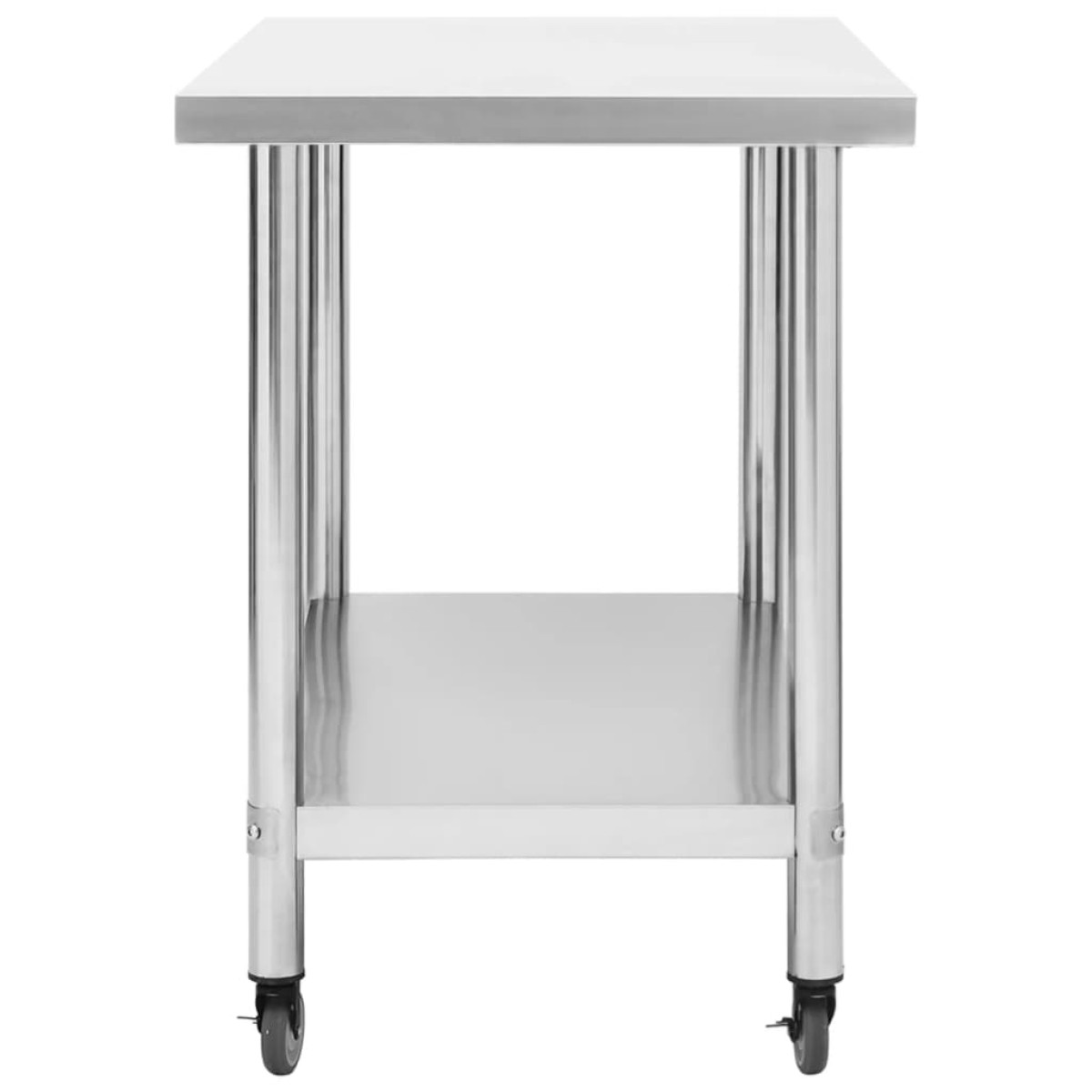 vidaXL Πάγκος Εργασίας Κουζίνας με Ροδάκια 100x60x85εκ Ανοξείδ. Ατσάλι