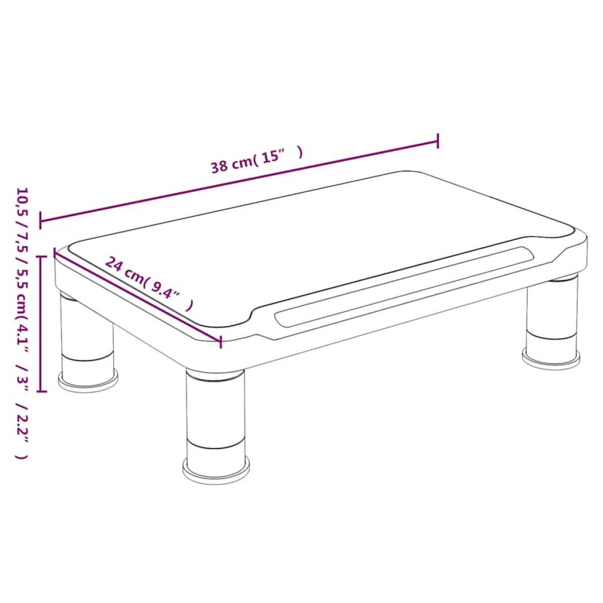 vidaXL Βάση Οθόνης Μαύρη 38 x 24 x 10,5 εκ.