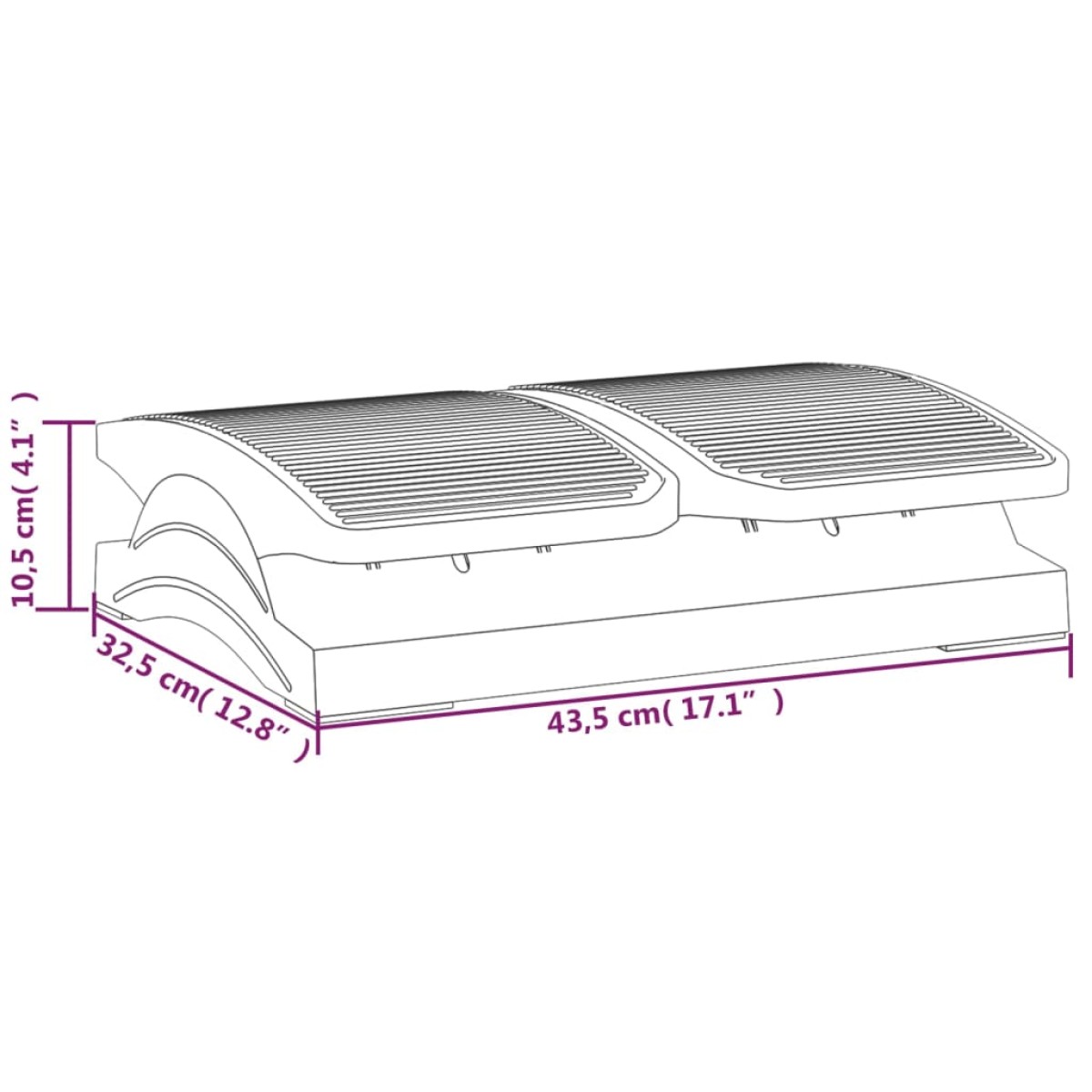 vidaXL Υποπόδιο Μαύρο 43,5 x 32,5 x 10,5 εκ.
