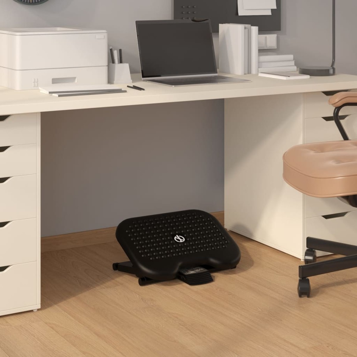 vidaXL Υποπόδιο Μαύρο 46 x 34,5 x 11 εκ.