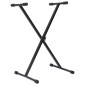 vidaXL Σετ Βάση Πλήκτρων και Σκαμπό Μαύρο