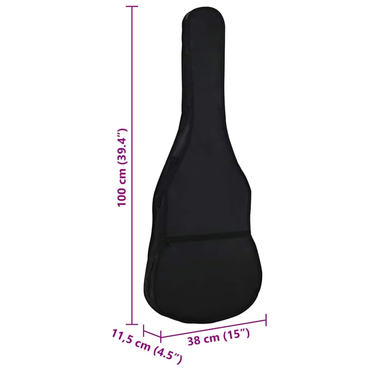 vidaXL Θήκη Κιθάρας για Κλασική Κιθάρα 4/4 Μαύρη 100x37 εκ. Υφασμάτινη