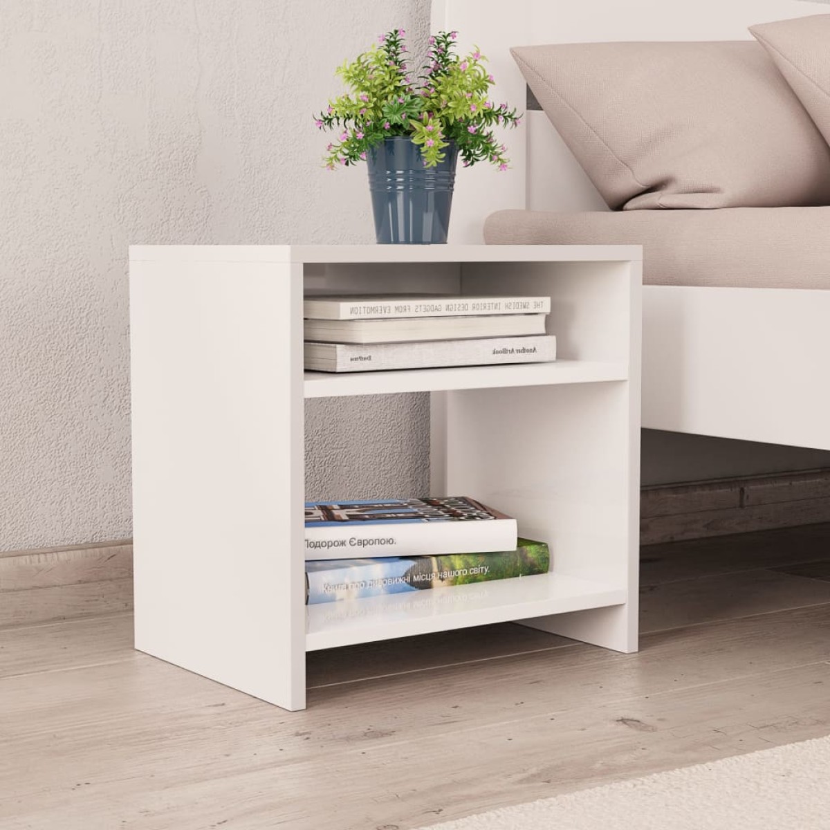 vidaXL Κομοδίνα 2 τεμ. Λευκά 40 x 30 x 40 εκ. από Μοριοσανίδα