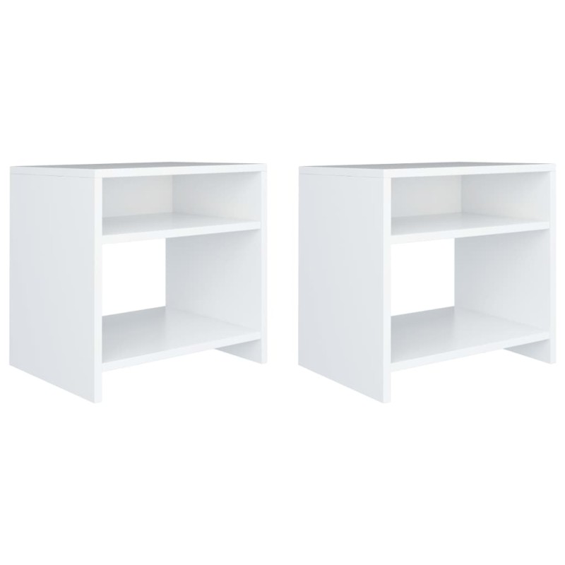 vidaXL Κομοδίνα 2 τεμ. Λευκά 40 x 30 x 40 εκ. από Επεξ. Ξύλο