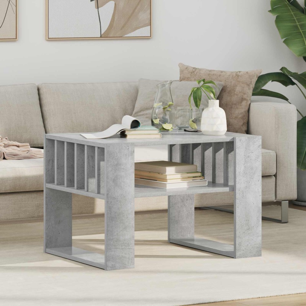vidaXL Τραπεζάκι σαλονιού Σκυρόδεμα Γκρι 66 x 49,5 x 45 εκ.