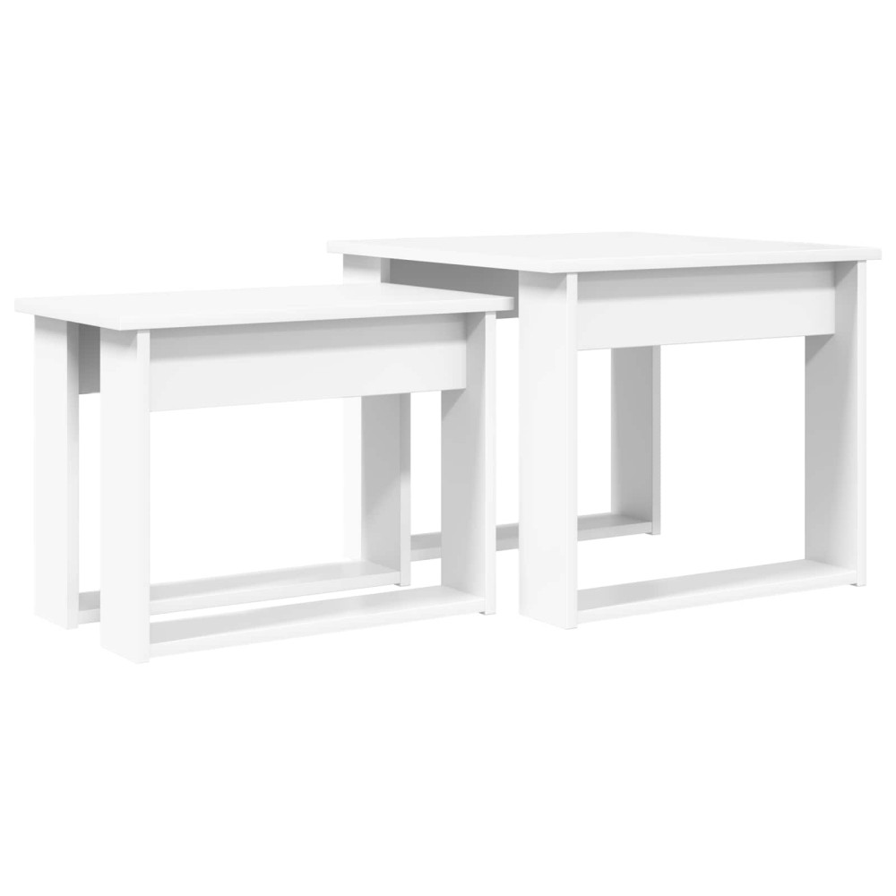vidaXL Σετ Τραπεζιού Για Καφέ 2 τμχ. Λευκό 50 x 52 x 42 εκ
