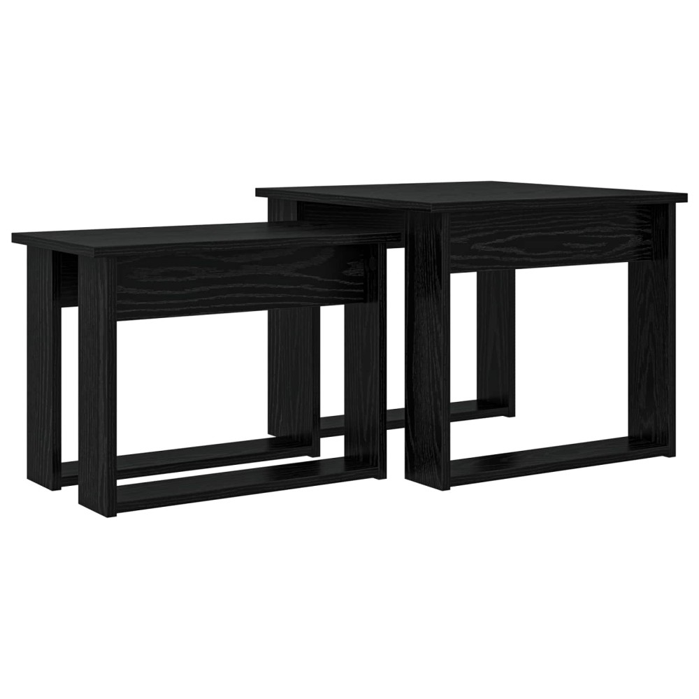 vidaXL Σετ Τραπεζιού Για Καφέ 2 τμχ. Μαύρη Οξυά 50 x 52 x 42 εκ