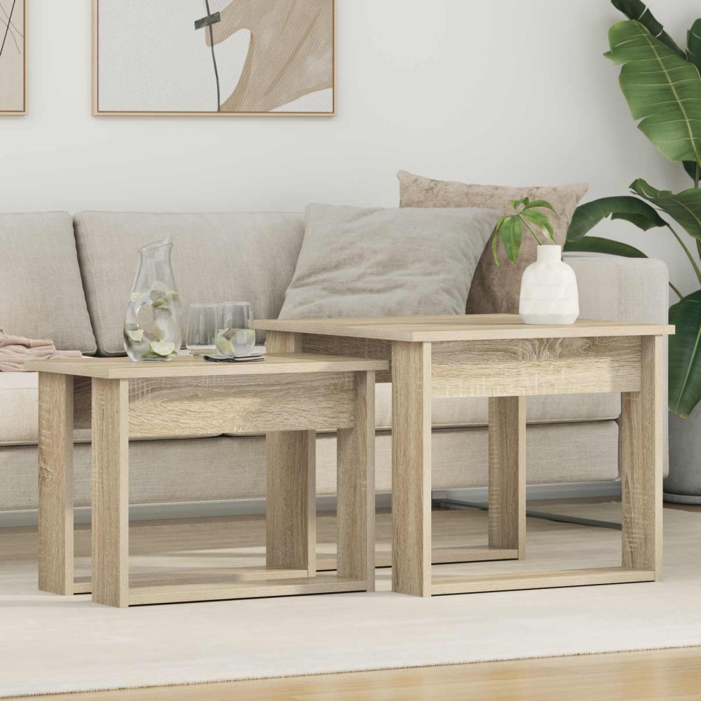 vidaXL Σετ Τραπεζιού Για Καφέ 2 τμχ. Δρύς Sonoma 50 x 52 x 42 εκ