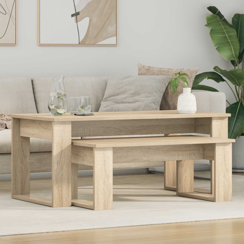 vidaXL Σετ Τραπεζιού Για Καφέ 2 τμχ. Δρύς Sonoma 100 x 50 x 42 εκ