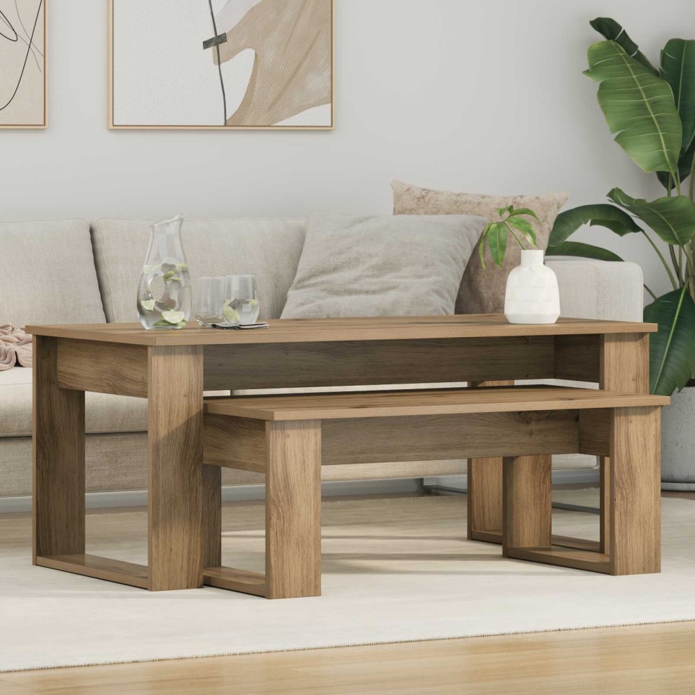 vidaXL Σετ Τραπεζιού Για Καφέ 2 τμχ. Artisan Oak 100 x 50 x 42 εκ