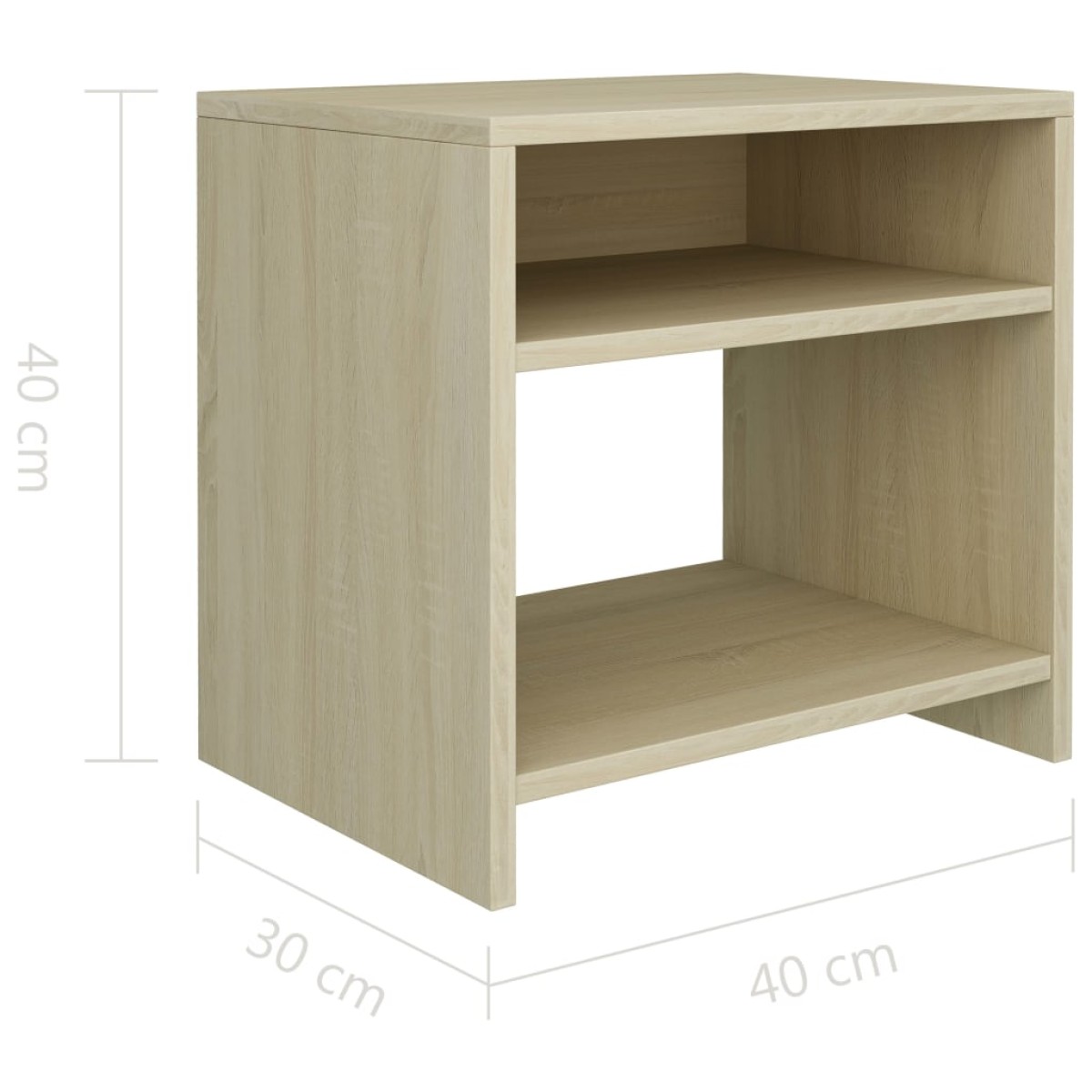 vidaXL Κομοδίνο Sonoma Χρώμα Δρυς 40 x 30 x 40 εκ. από Μοριοσανίδα