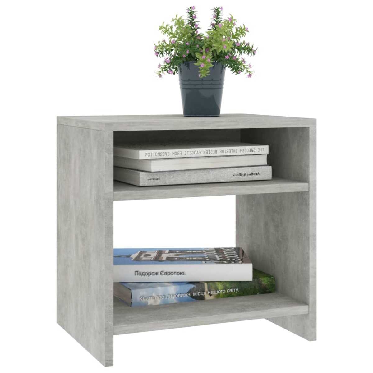 vidaXL Κομοδίνο Γκρι του Σκυροδέματος 40 x 30 x 40 εκ. από Μοριοσανίδα