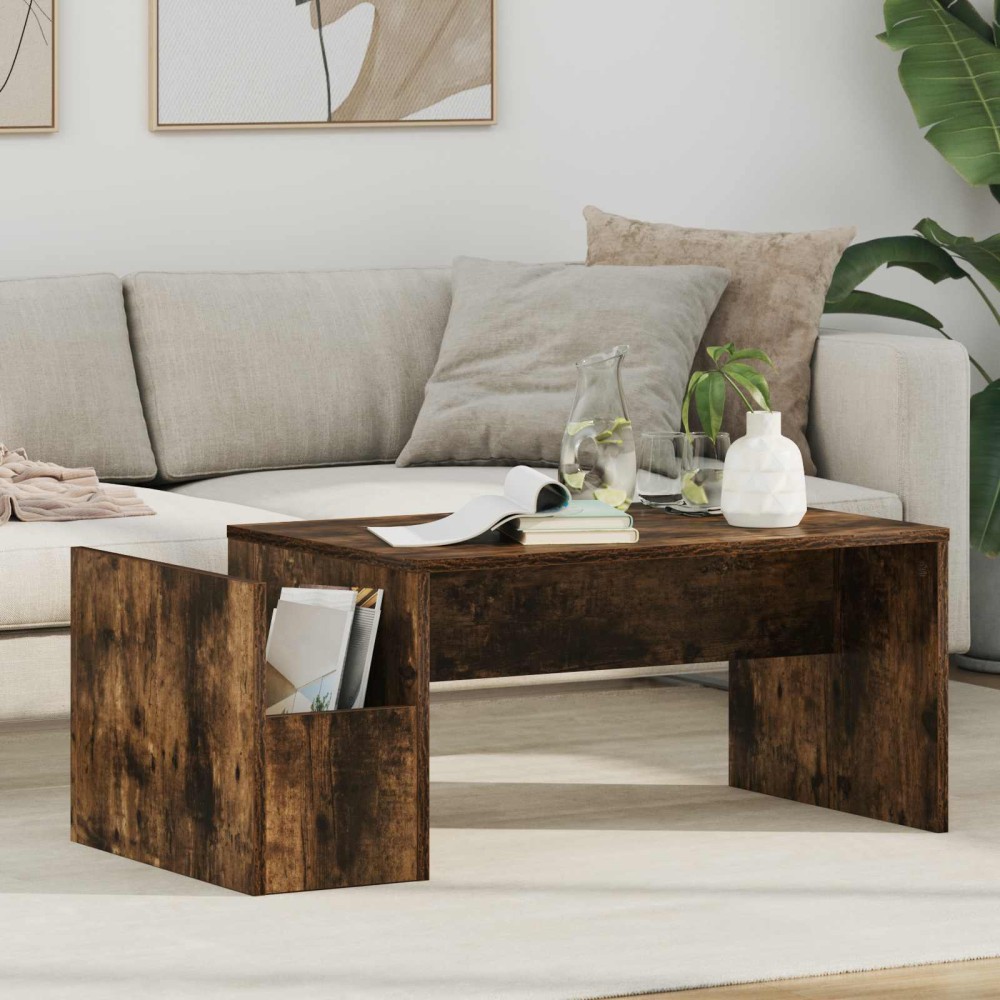vidaXL Τραπεζάκι σαλονιού Καπνιστό Δρύς 90 x 45 x 35 cm