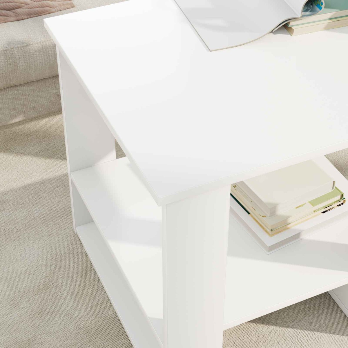 vidaXL Τραπεζάκι σαλονιού Λευκό 51 x 50 x 50 εκ. Επεξεργασμένο Ξύλο