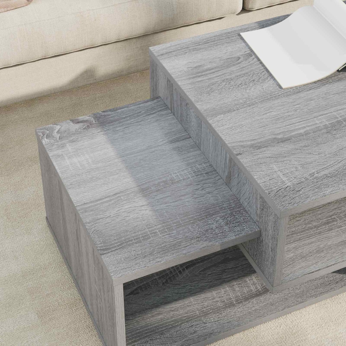 vidaXL Τραπεζάκι σαλονιού Γκρίζο Σονομα 105 x 50 x 32,5 εκ