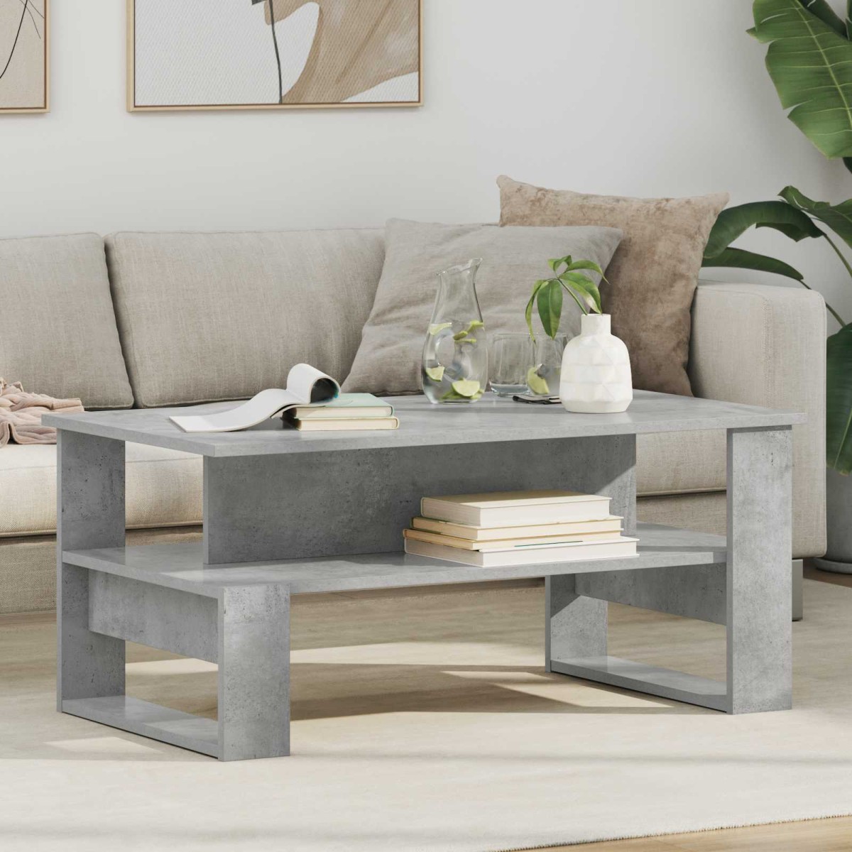 vidaXL Τραπεζάκι σαλονιού Σκυρόδεμα Γκρι 90 x 50 x 40 cm