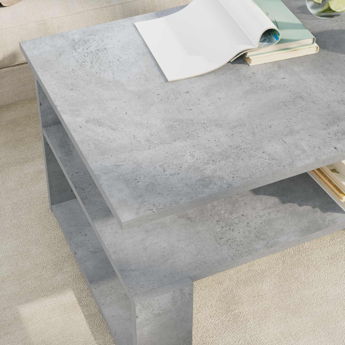 vidaXL Τραπεζάκι σαλονιού Σκυρόδεμα Γκρι 90 x 50 x 40 cm