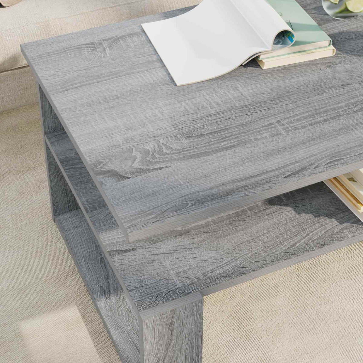 vidaXL Τραπεζάκι σαλονιού Γκρίζο Σονομα 90 x 50 x 40 cm
