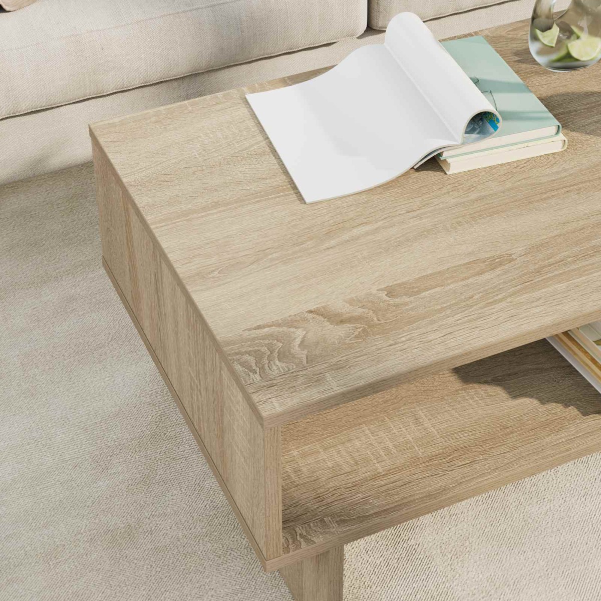 vidaXL Τραπεζάκι σαλονιού Δρύς Sonoma 80 x 46 x 35 εκ.