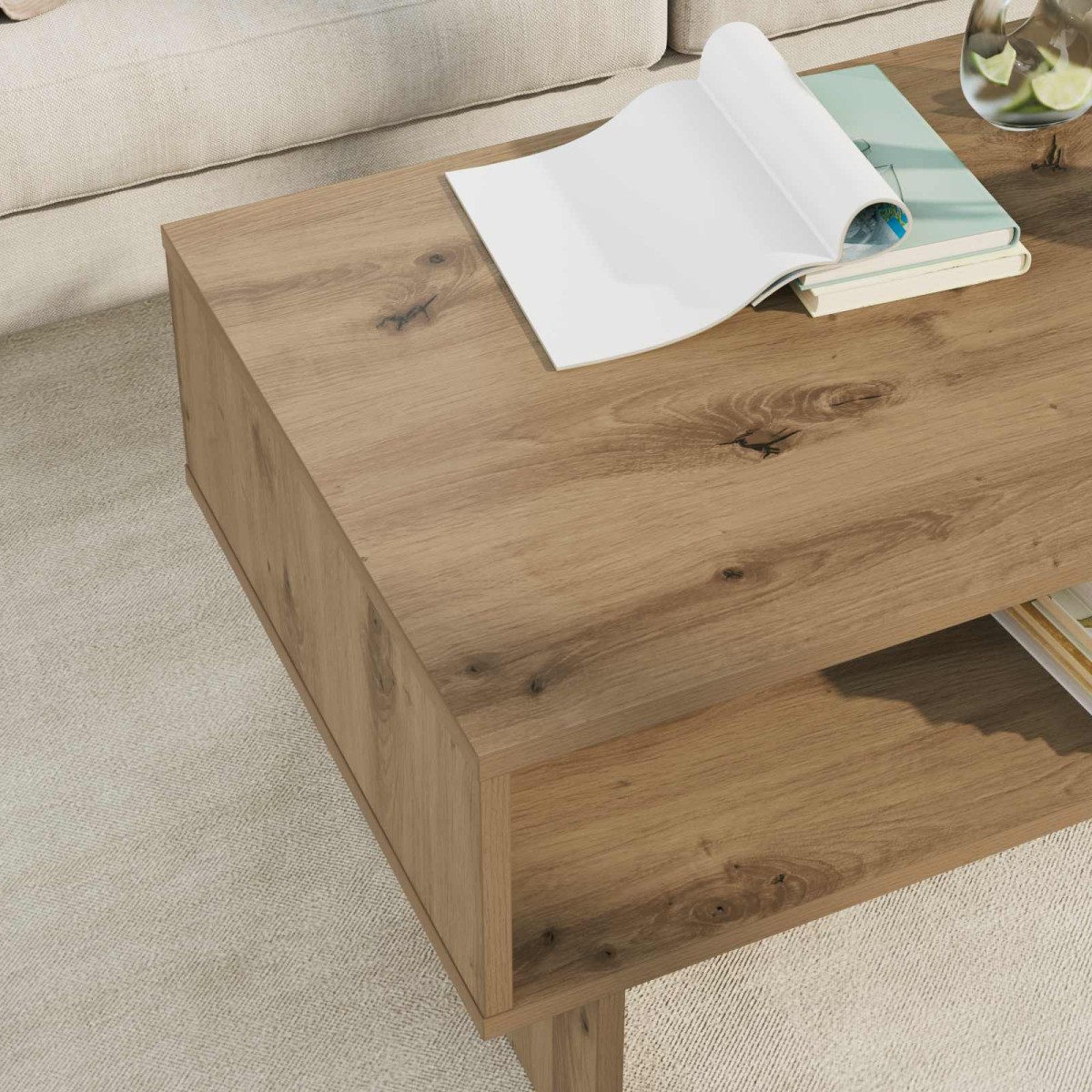 vidaXL Τραπεζάκι σαλονιού Artisan Oak 80 x 46 x 35 εκ.