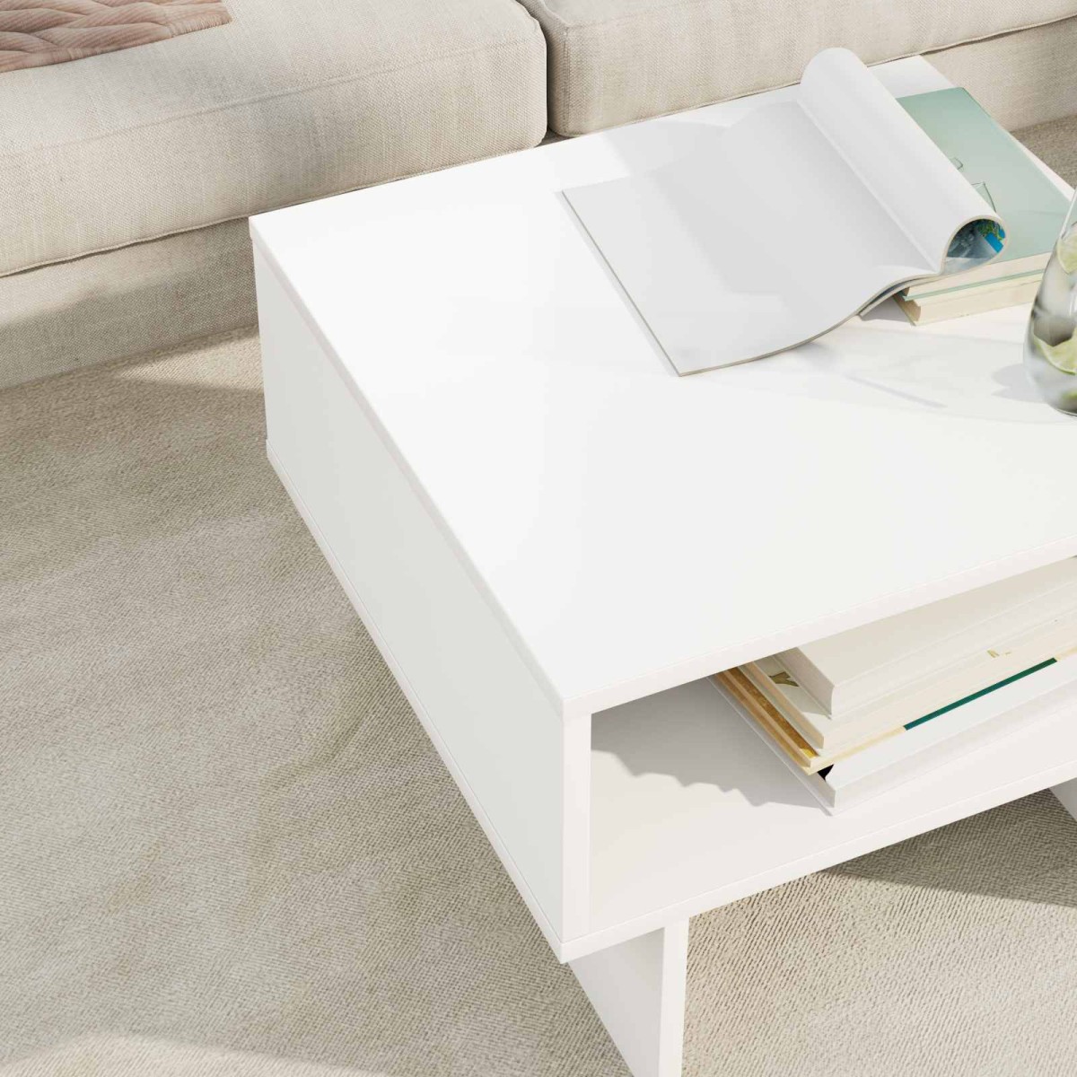 vidaXL Τραπεζάκι σαλονιού Λευκό 48 x 46 x 35 εκ. Επεξεργασμένο Ξύλο