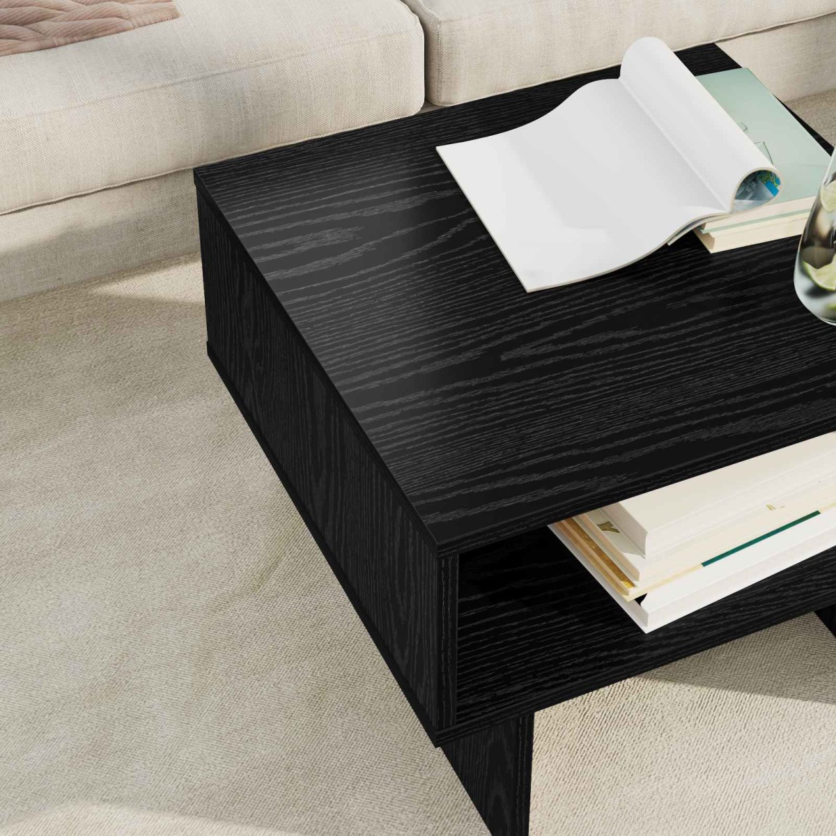 vidaXL Τραπεζάκι σαλονιού Μαύρη Οξυά 48 x 46 x 35 εκ.