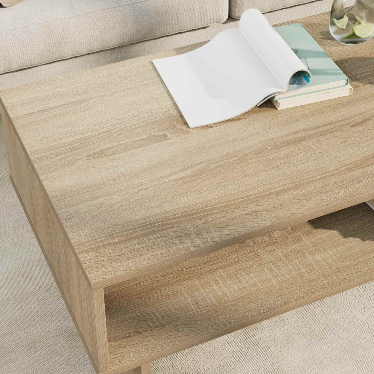 vidaXL Τραπεζάκι σαλονιού Δρύς Sonoma 100 x 46 x 35 εκ.
