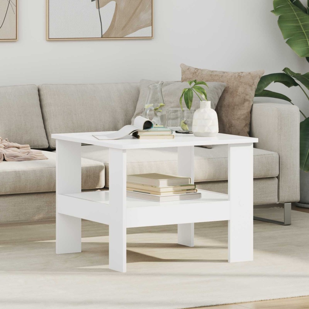 vidaXL Τραπεζάκι σαλονιού Λευκό 57 x 55 x 45 εκ Επεξεργασμένο Ξύλο