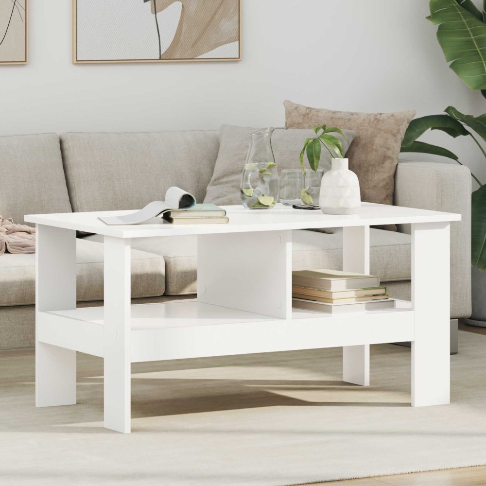 vidaXL Τραπεζάκι σαλονιού Λευκό 90 x 50 x 45 cm Επεξεργασμένο Ξύλο